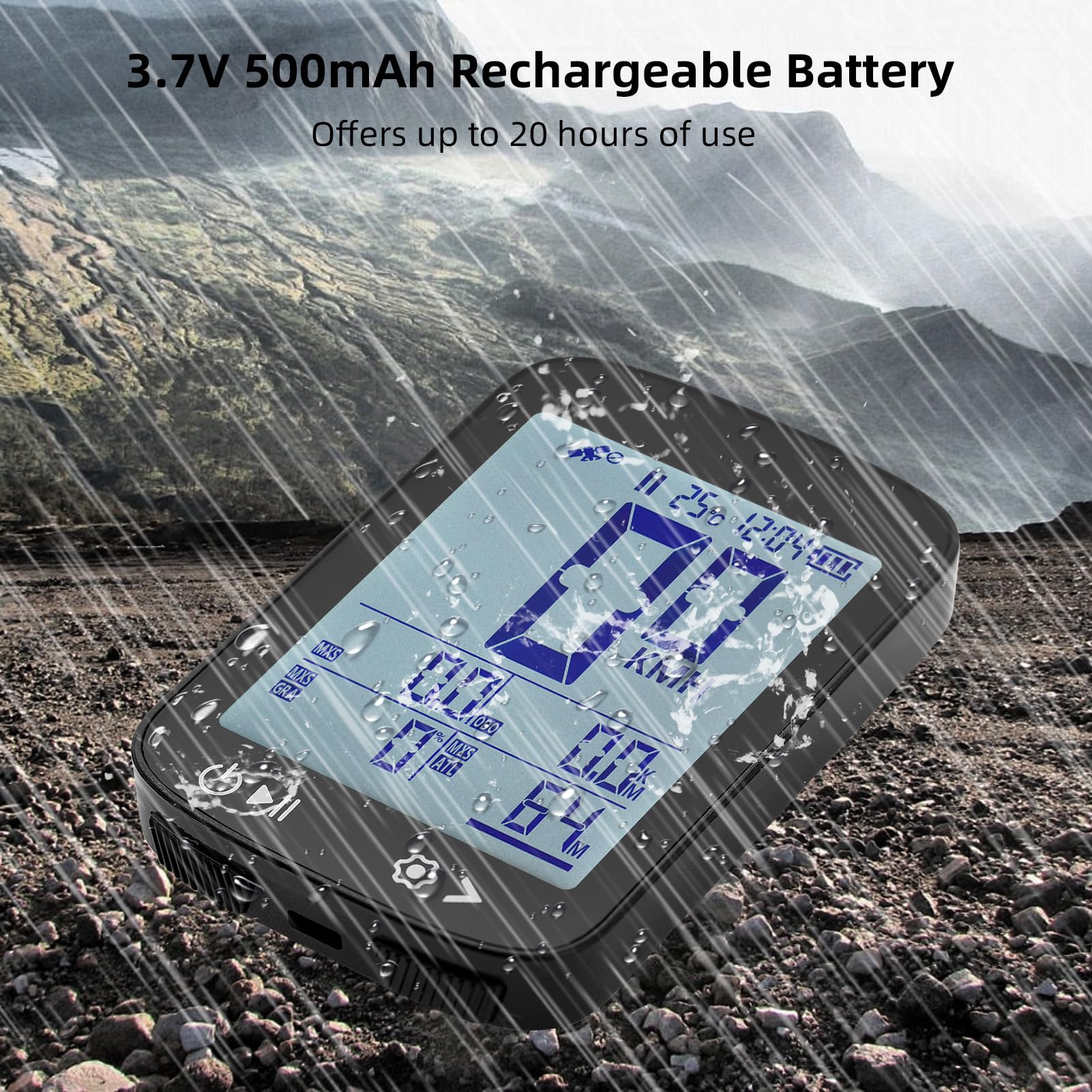 SENECESLI Computer BIKE GPS Wireless, Computer Ciclistico con Batteria da 500 MAh da 3,7 V, Posizionamento a 5 Stelle, Display LCD FSTN da 2,4 Pollici