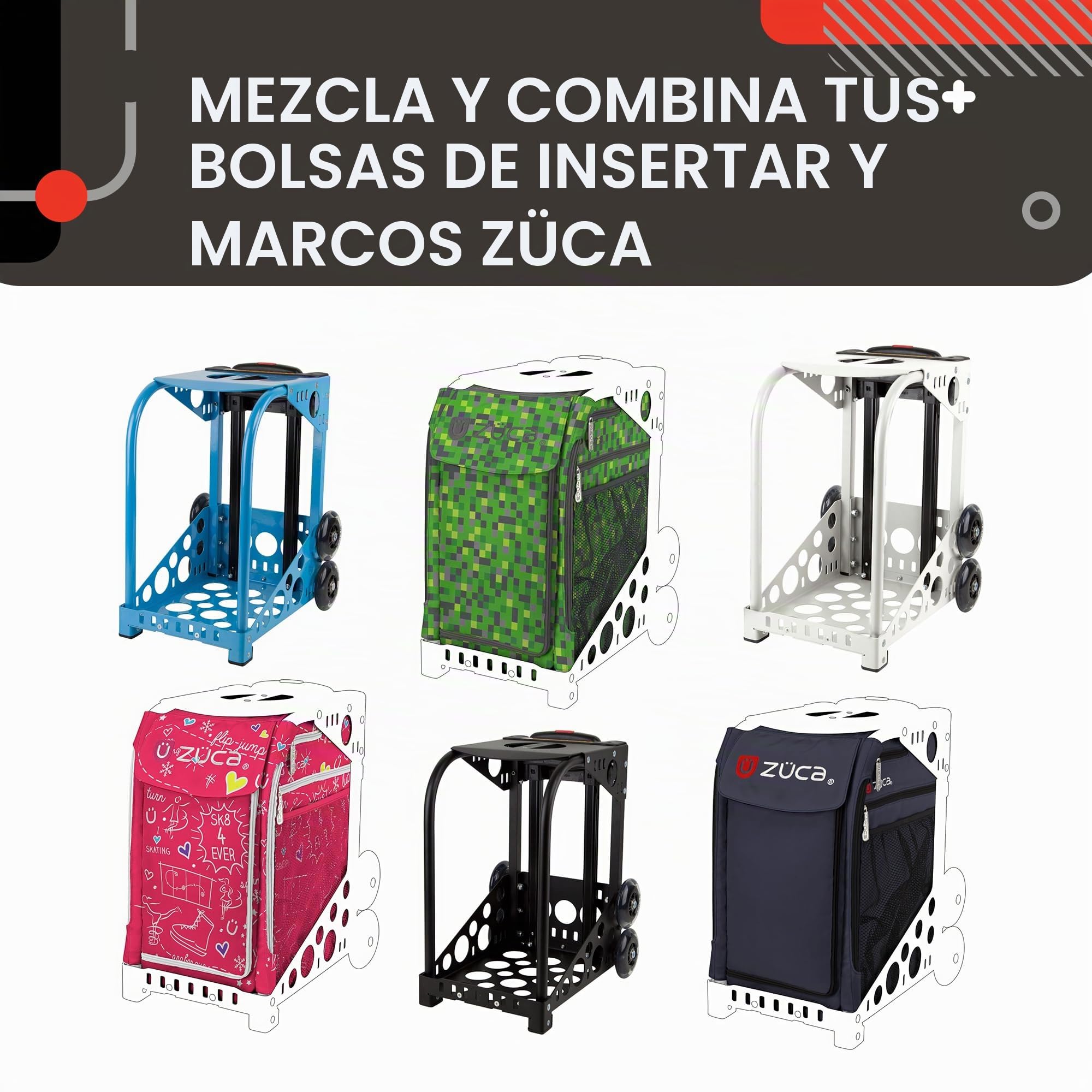 ZUCA Bolsa Deportiva de poliéster 600D Resistente al Agua, Lavable a Mano, con Inserto Deportivo Ice Dreamz
