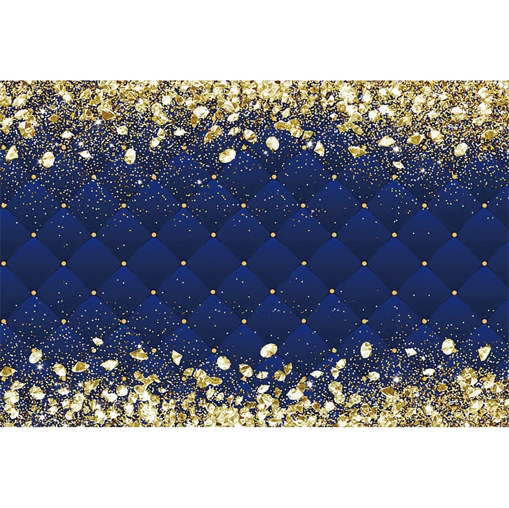 Renaiss 8x6ft Royal Blue Diamonds Backdrop Gold Blue Prince Theme Birthday Baby Shower Photography Background Navy Glittering Royal King Birthday