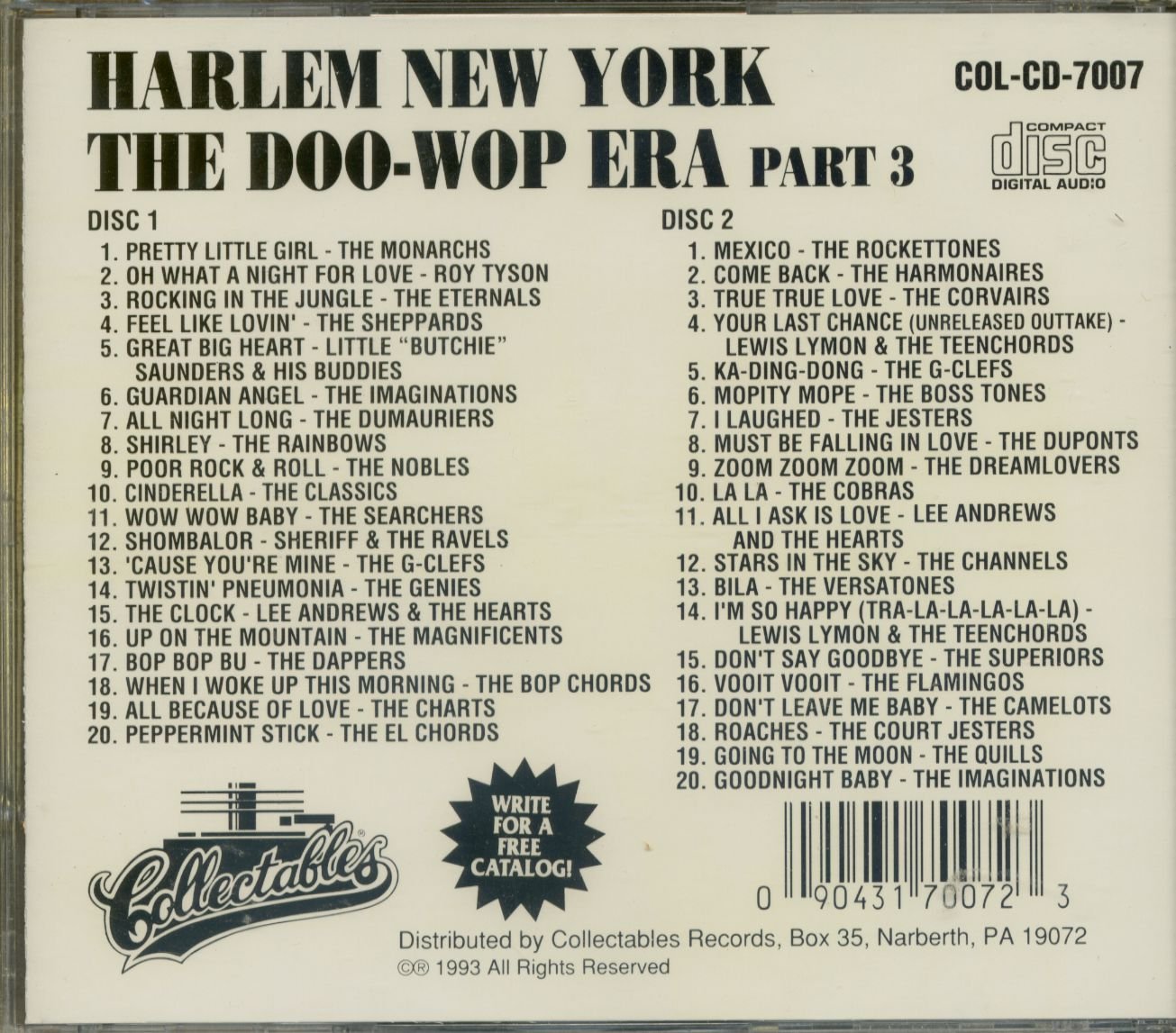 Doo Wop Era, Vol. 3: Harlem N.Y.
