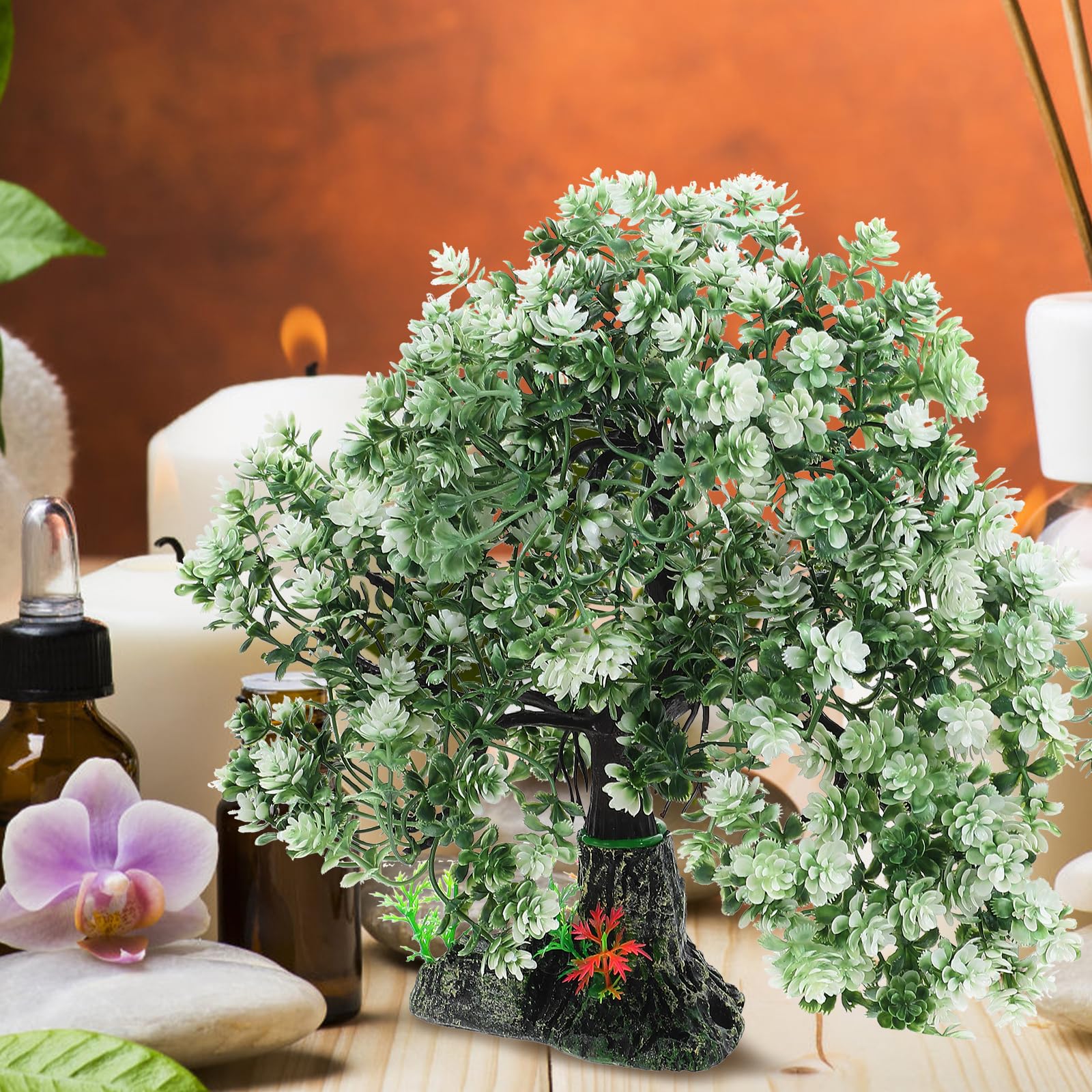Healeved Arbre artificiel pour aquarium - Décoration en résine - Plante d'aquarium