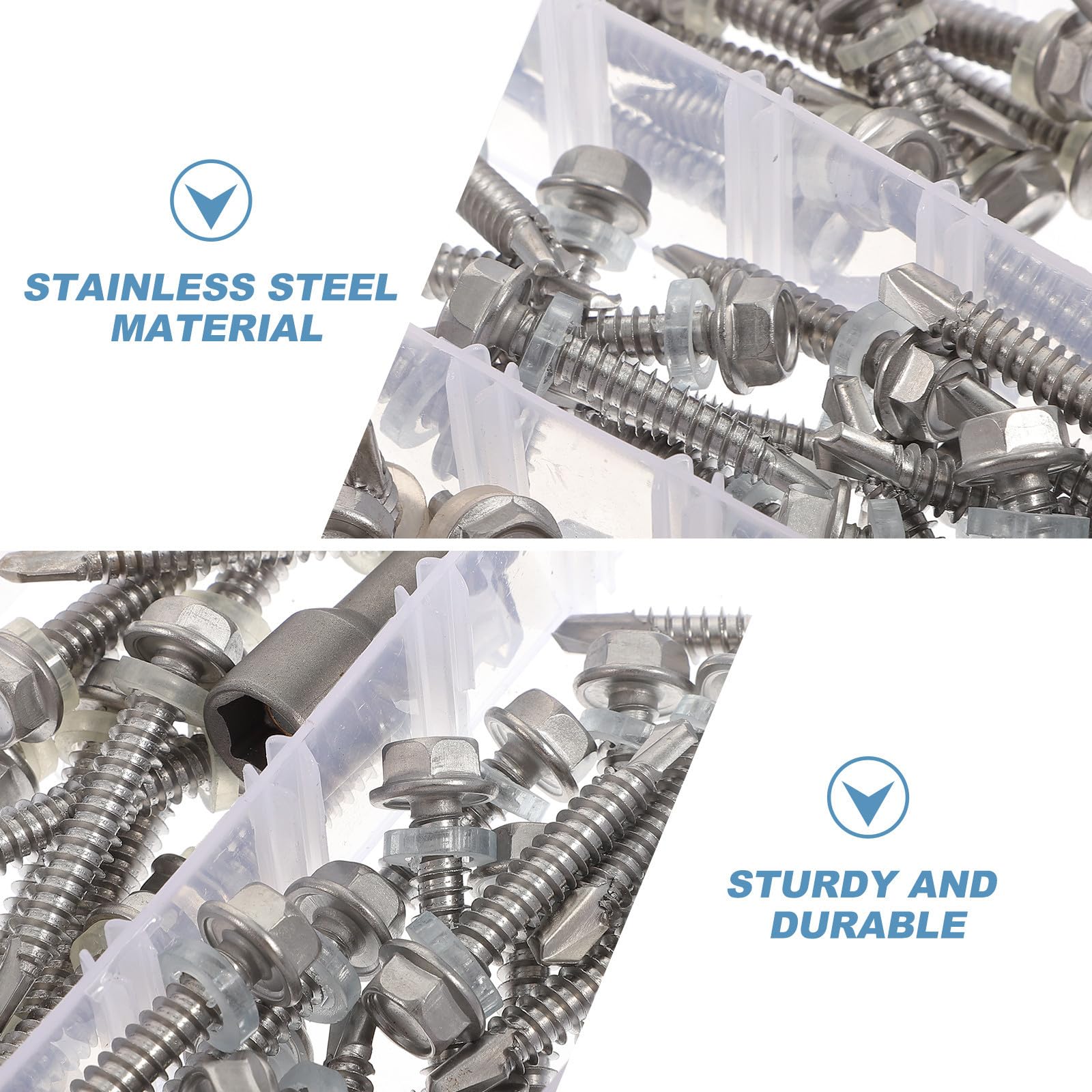 ibasenice 100 Piezas Kit Surtido de Tornillos Autorroscantes de Acero Inoxidable 410 Resistencia Corrosión y Buena Resistencia para Electrodomésticos y Maquinaria
