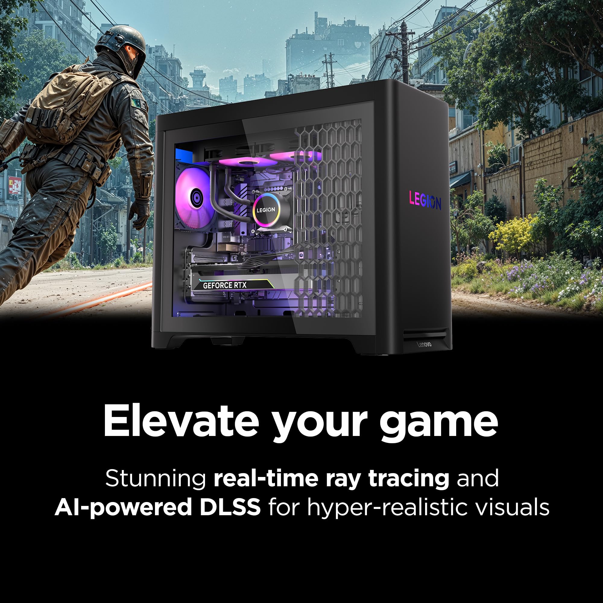 Lenovo Legion Tower 5i – AI-Powered Gaming PC - Intel® Core Ultra 7 265F Processor – NVIDIA® GeForce RTX™ 5070 Ti Graphics – 32 GB Memory – 1 TB Storage – 3 Months of PC GamePass image 5