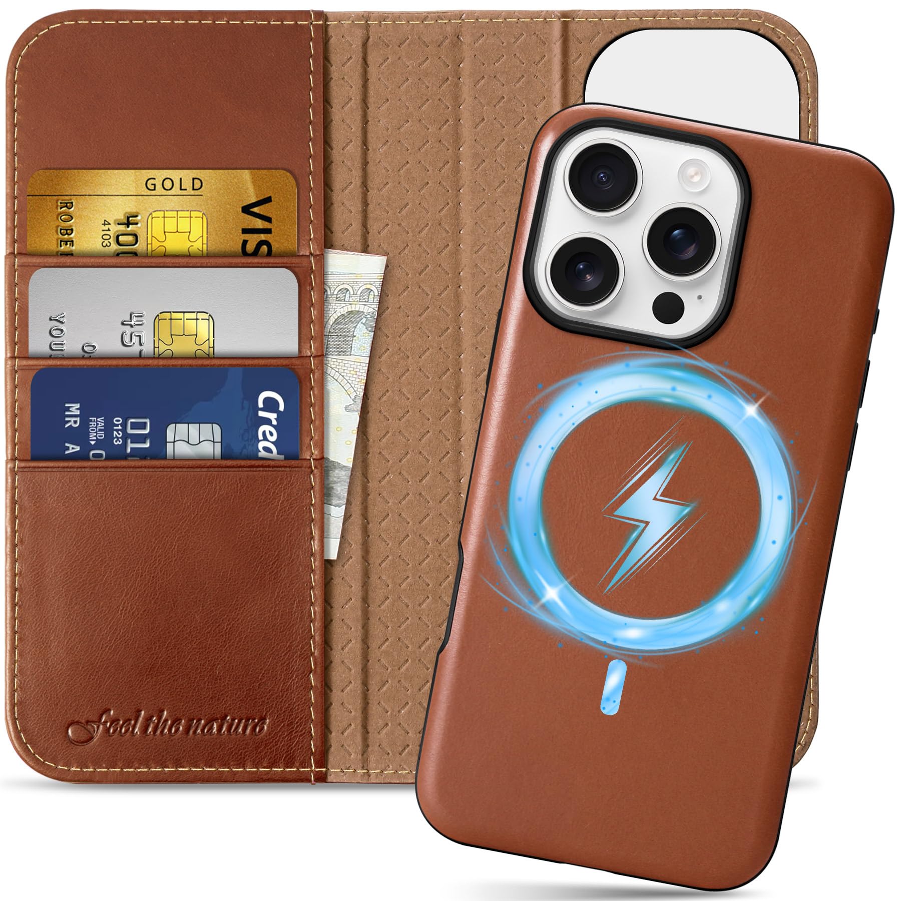 SHIELDON Wallet Case for iPhone 16 Pro 2024