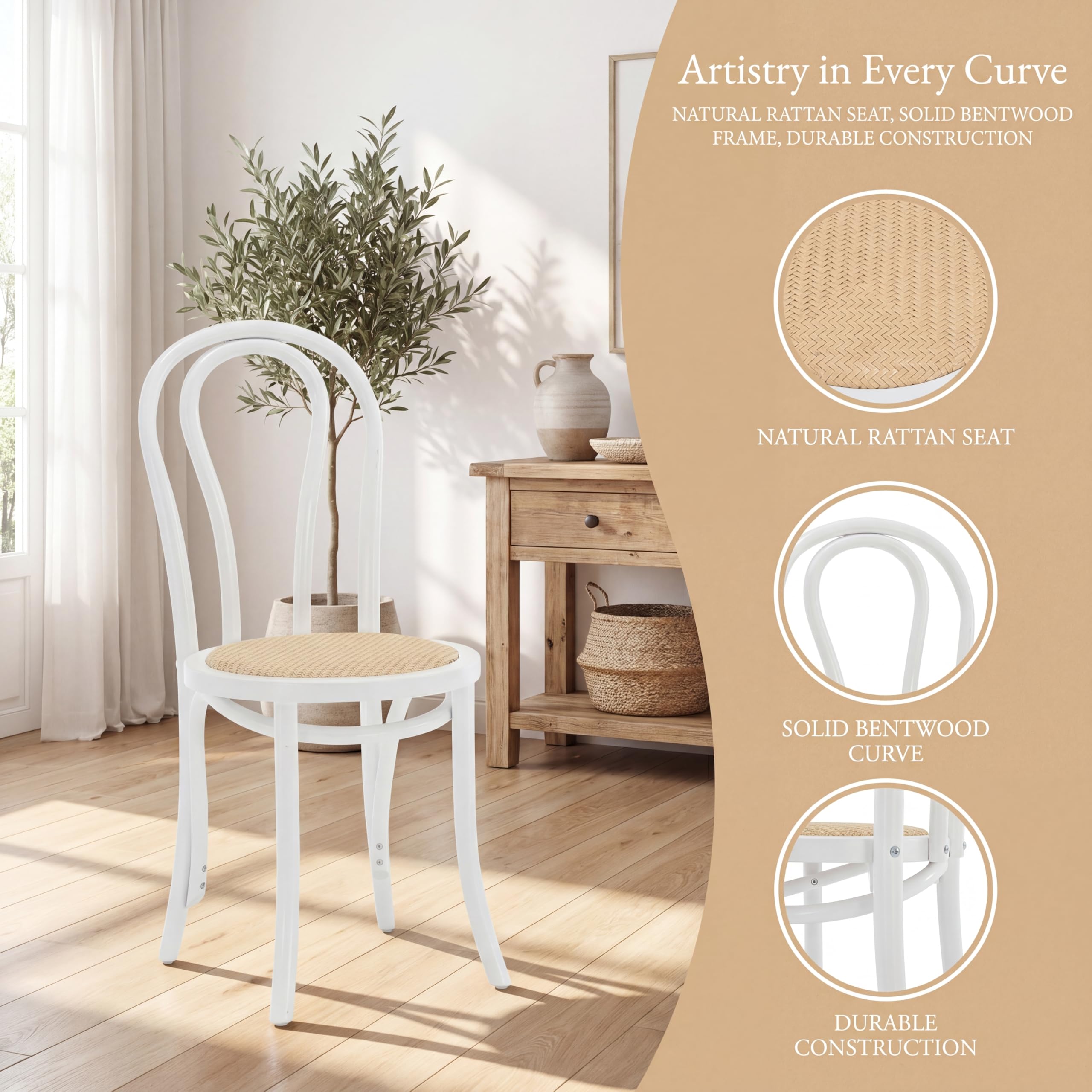 Amazon.com - Janoray Bentwood Dining Chairs Set of 6 Handcrafted