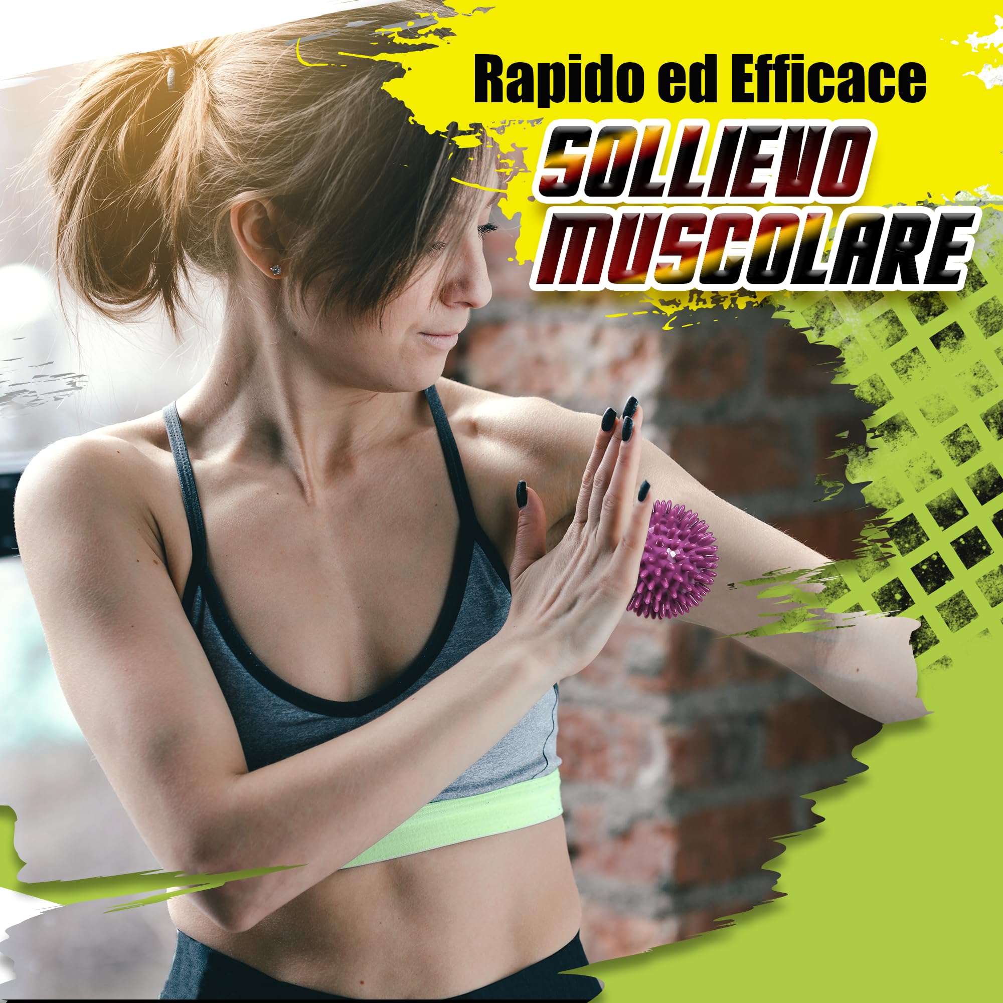 ResultSport - Palla da massaggio Riflessologia da stress - 6cm, 8cm, 10cm - per riflessologia, massaggi dei punti trigger, esercizi contro lo stress e il dolore miofasciale e lacrosse