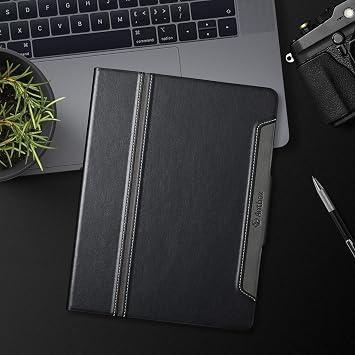Antbox Case for iPad Air 11-inch M4/M3/M2 (2026/2025/2024), iPad Air 5th/4th Generation 10.9'' Vegan Leather with Pencil Holder Typing Angle Auto Sleep/Wake Muti-Stand (Black)