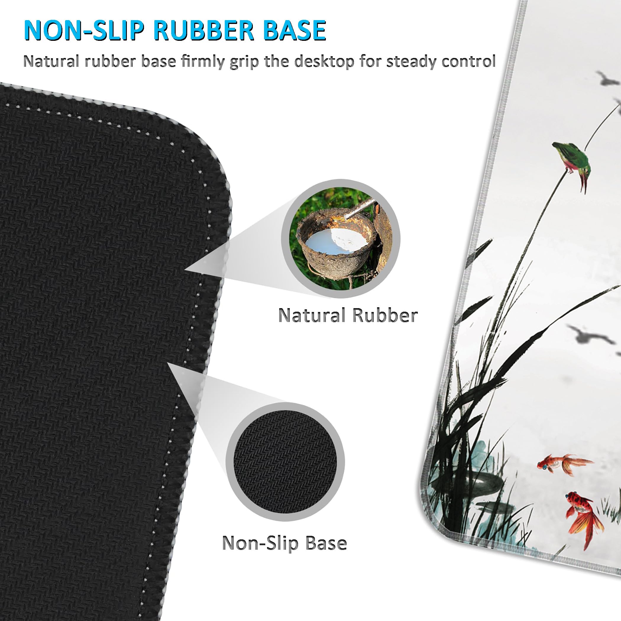 LL-COEUR Motief XXL muismat met antislip rubber, 70 x 40 x 0,3 cm