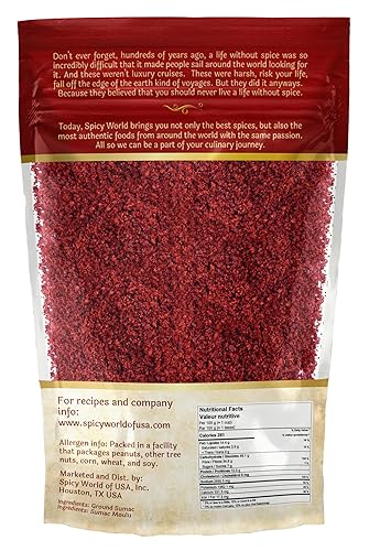 Miniatura 2 de Spicy World Sumac Spice Powder Bolsa de 7 onzas - Zumaque molido condimento de zumaque Sumak