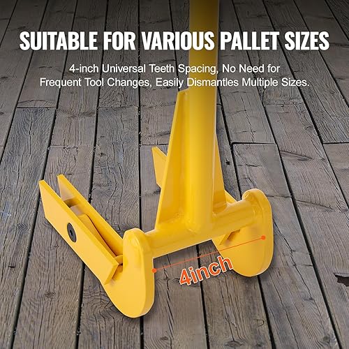 Miniatura 3 de VEVOR Pallet Buster Herramienta con mango largo de 41 pulgadas, acero al carbono, resistente, demolición, palés, herramienta de paleta, extractor de