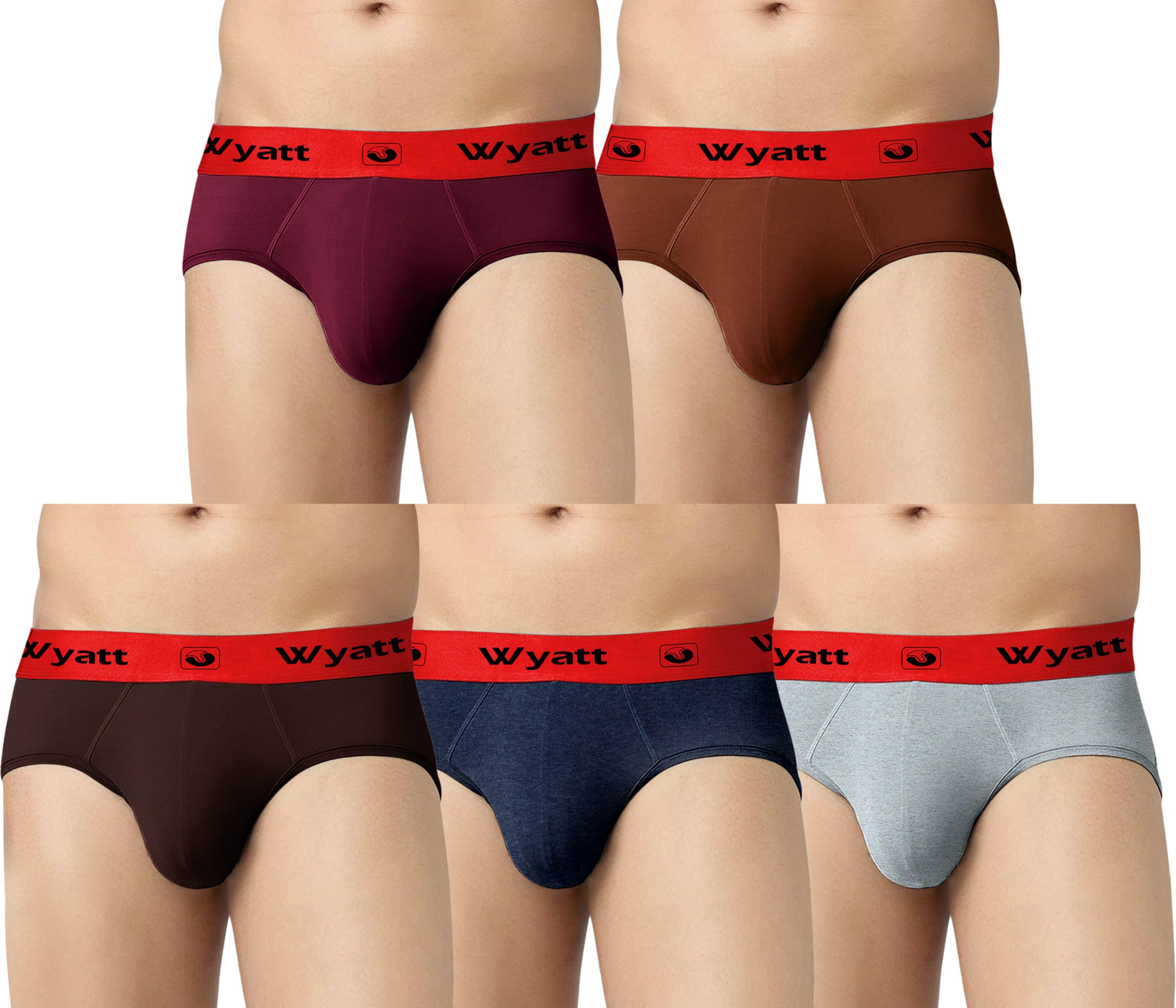 wyatt Mens Regular Cotton Blend Brief (Pack of 5)-picture-23