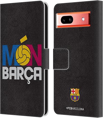 Head Case Designs Officially Licensed FC Barcelona Mon Barca Campions Leather Book Wallet Case Cover Compatible with Google Pixel 7a