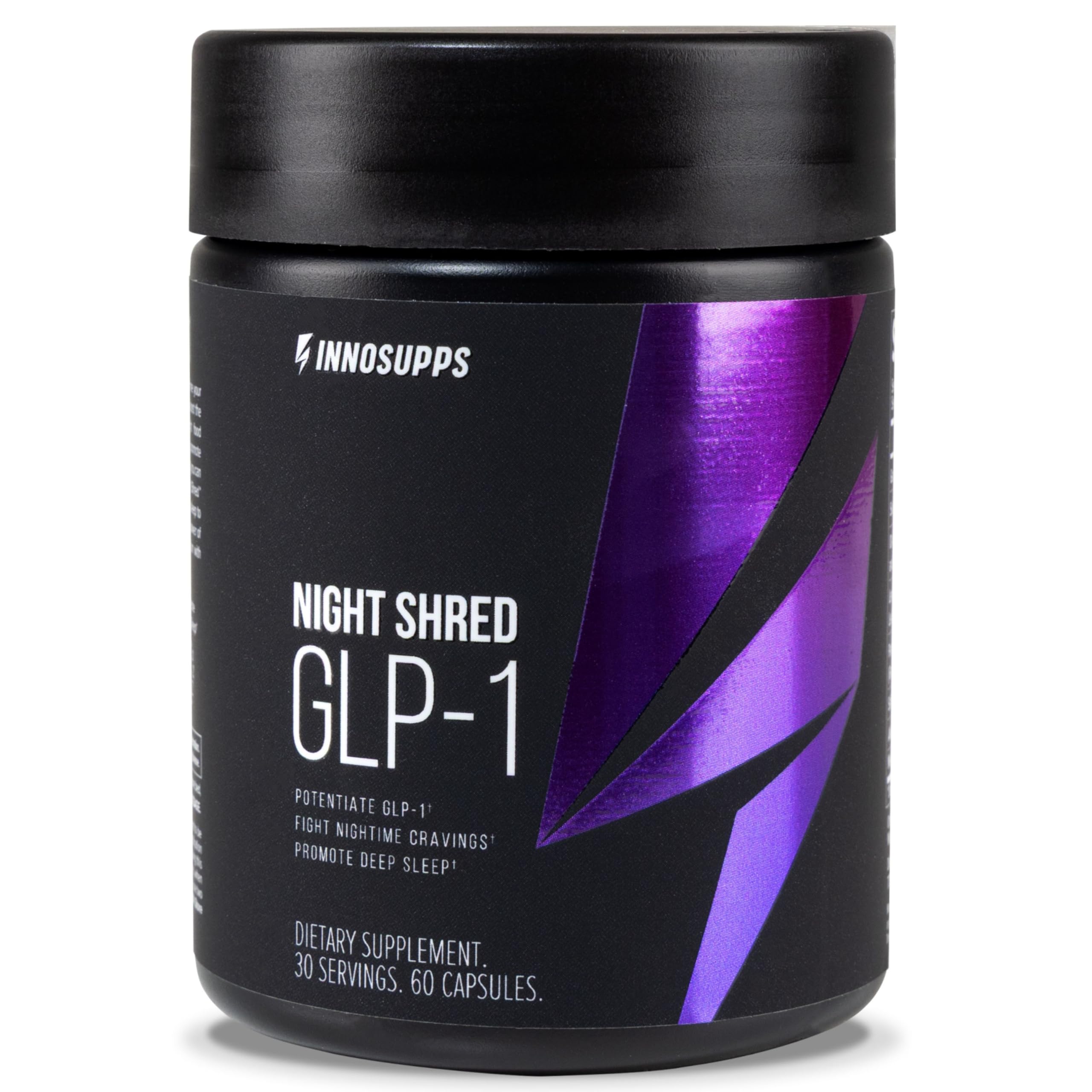 InnoSupps Night Shred GLP-1 - Nighttime Metabolic + Sleep Support* - Akkermansia + Ashwagandha - 60 Capsules. 30 Servings.