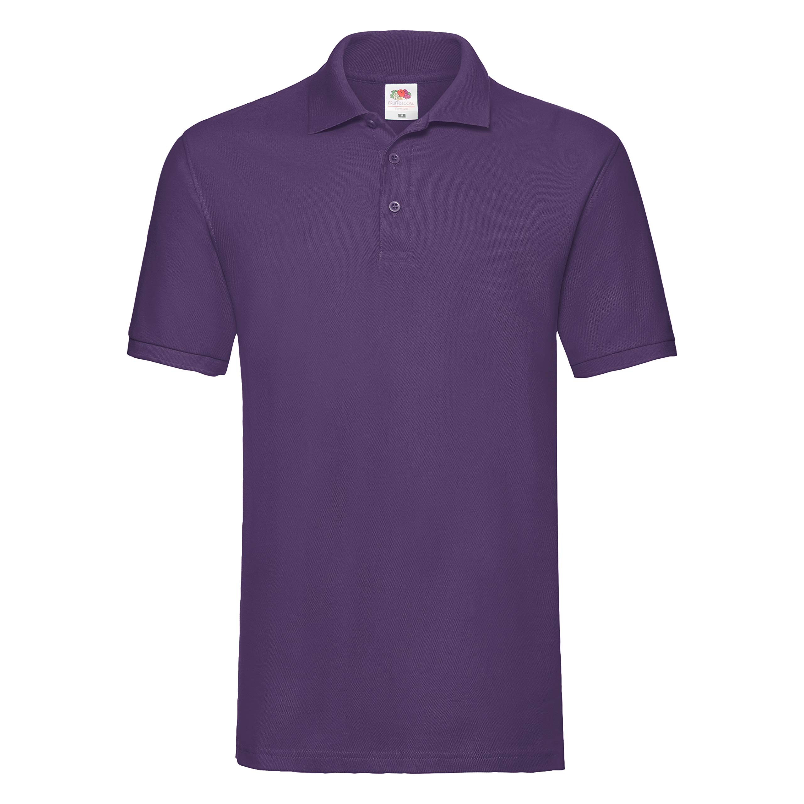 Fruit of the Loom Men's Premium Short Sleeve Polo Shirt, Purple, XX-Large