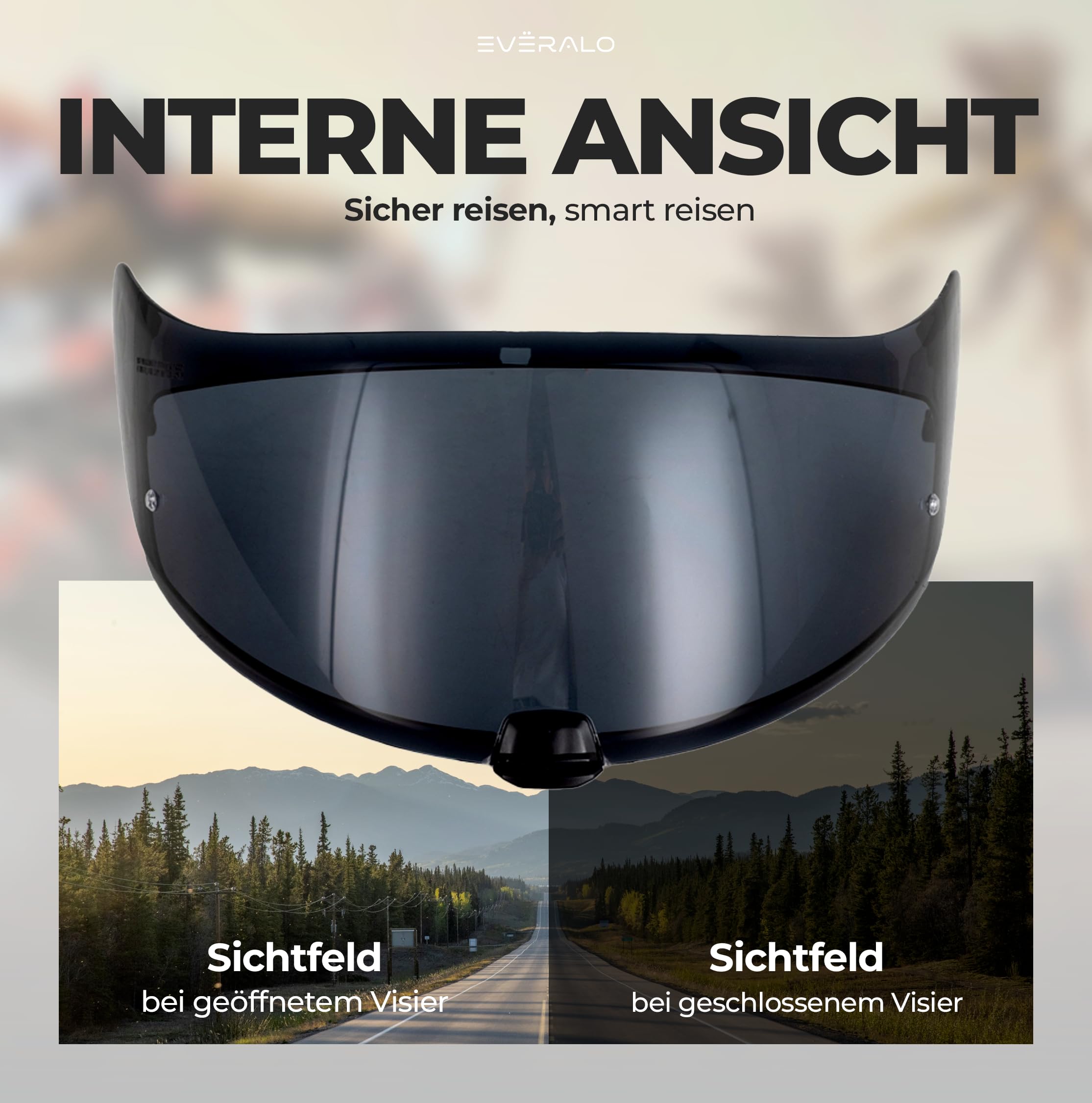 kompatibel mit Visier HJC FG17 - IS17 - FGST - C70 - C70N - HJ20M (Dark Schwarz)
