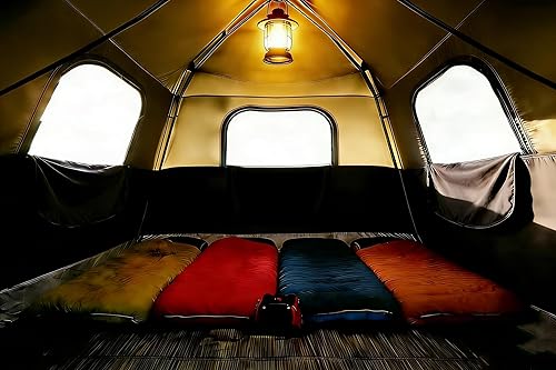 Miniatura 3 de Tienda de campaña para 3/4 personas con 1 puerta, 4 ventanas y ventilación mejorada – Instalación instantánea, impermeable, 8'x 8'x 67'' suelo de 4