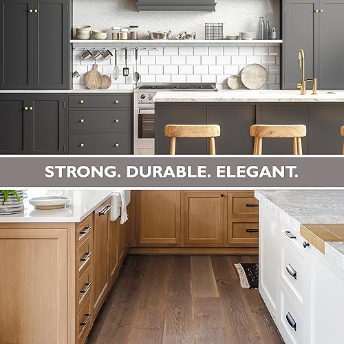 Miniatura 5 de Ilyapa Pomo cuadrado ancho para gabinete, paquete de 10 pomos dorados de 1 pulgada para armario de cocina, cajón