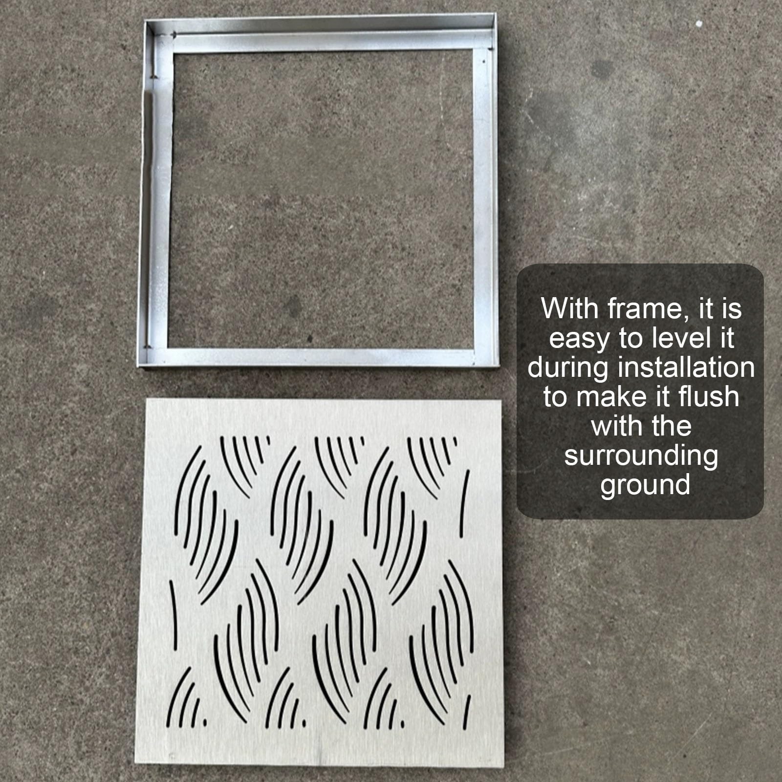 Arqueta 60x60 con Tapa, Rejilla Desague Terraza, Soldadura Fuerte, Adecuada para Patios, Jardines, Calles Peatonales Comerciales(30x30x3cm/12x12x1.2in)