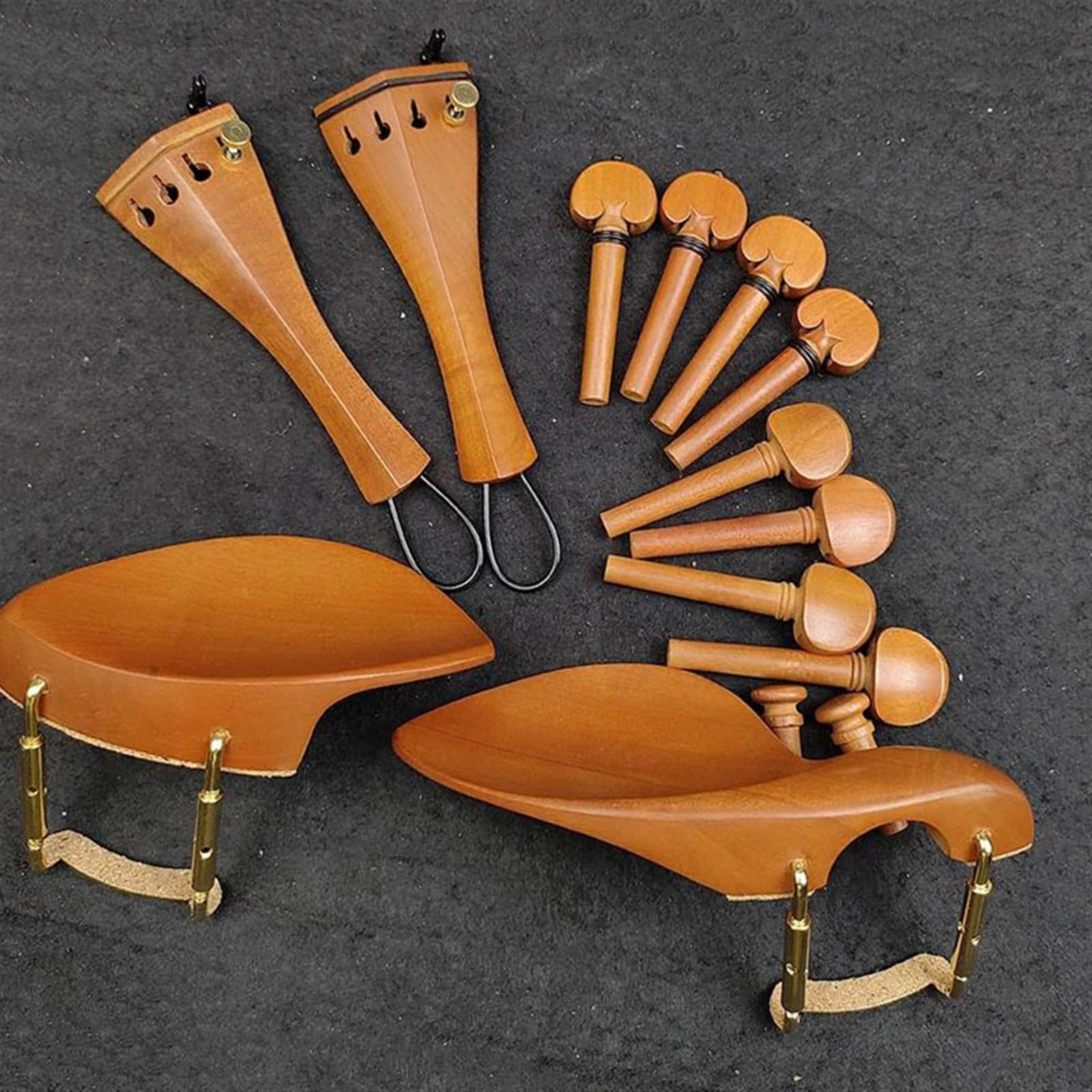 Accessori per violino Piroli Per Violino Pezzo Di Coda Budello Poggiamento Con Morsetto Accordatore Fine Accessori Per Violino 4/4 Legno Di Giuggiola(Violin parts 2)