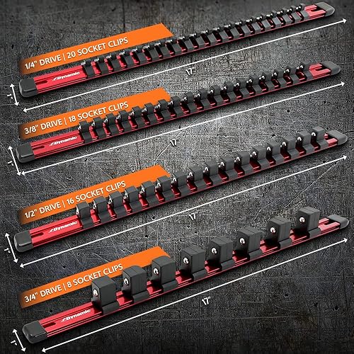 Miniatura 3 de Dynamic Riel organizador de enchufes de aluminio, personalizable, duradero, compatible con la mayoría de enchufes cromados y de impacto (unidad de