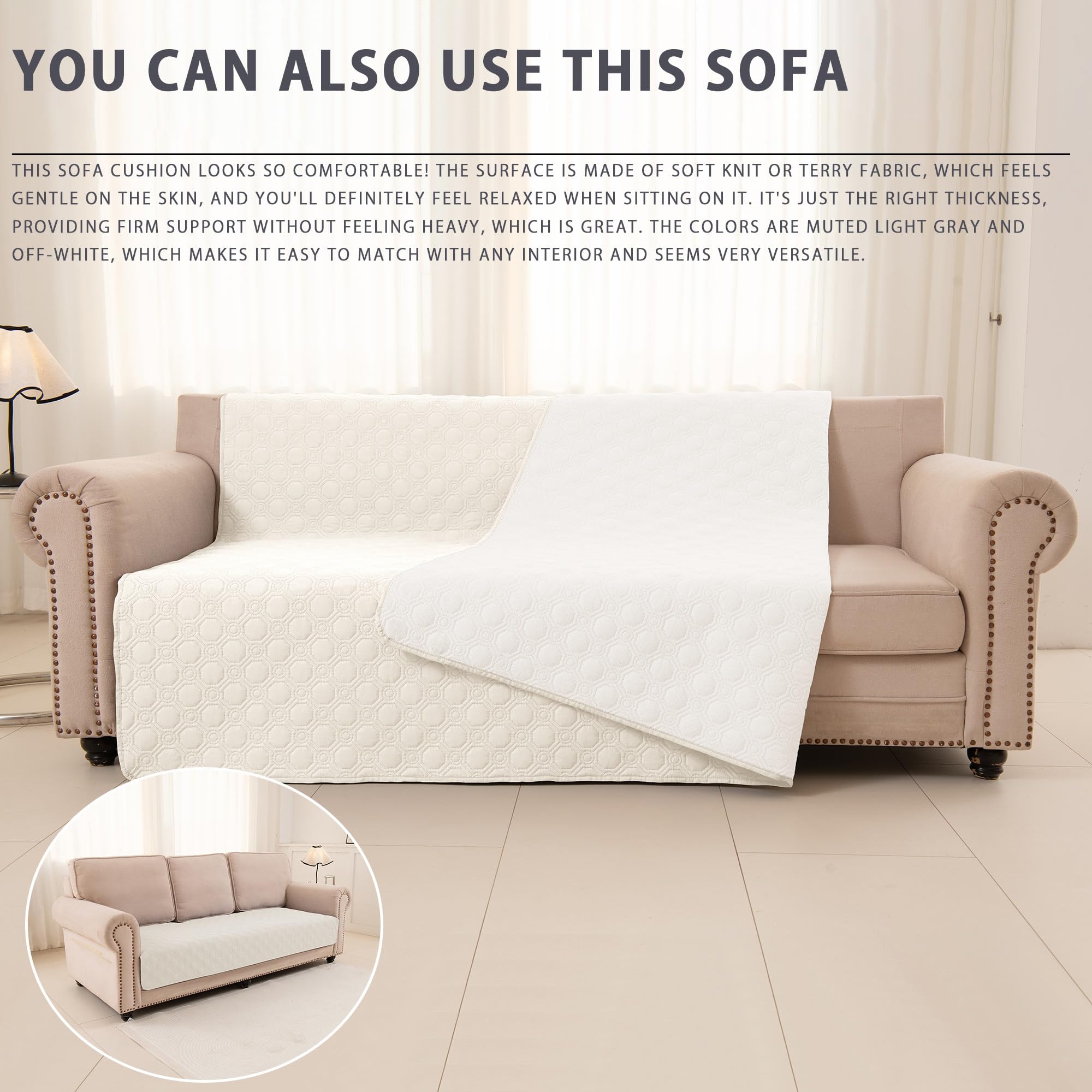 TIANSHU Protège Matelas Imperméable, Housse de Lit Antidérapante et Anti-Taches, Couverture Imperméable Polyvalente pour Lit, Canapé et Animaux Housse de Matelas Imperméable (137x208cm, Beige)