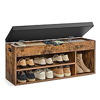 VASAGLE Scarpiera Panca Ingresso, Panca Contenitore con Cuscino Imbottito