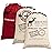 HBlife Canvas Santa Sack, 19.7 X 27.6 Inch Large Santa Bags for Gifts, Personalized Christmas Sacks for Presents with Drawstring, 3 Pack A