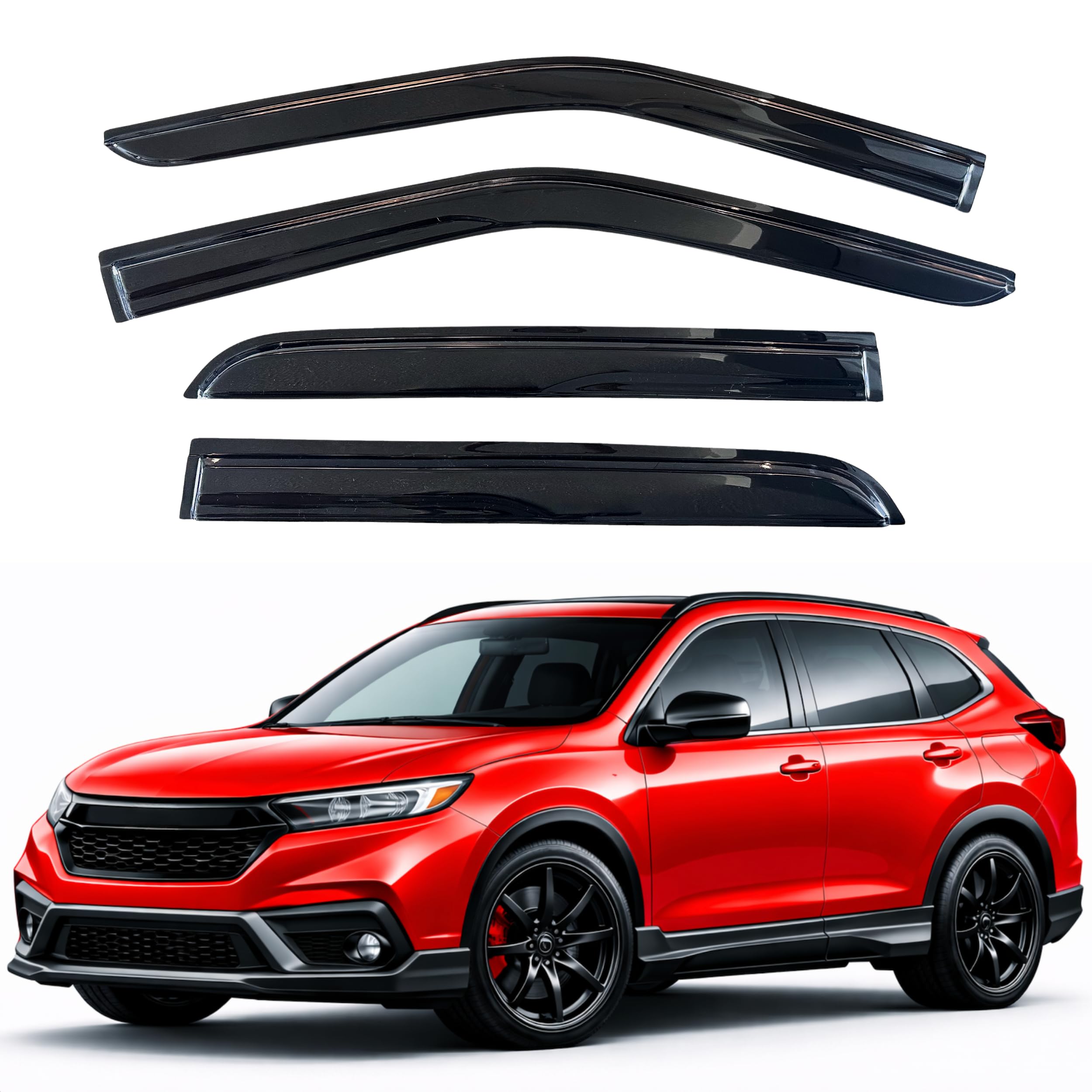 KPY Rain Guards Fit for 2023-2026 Honda CRV, Out-Channel Window Visors Vent Wind Deflectors 4PC, Car Accessories for 23-26 CR-V