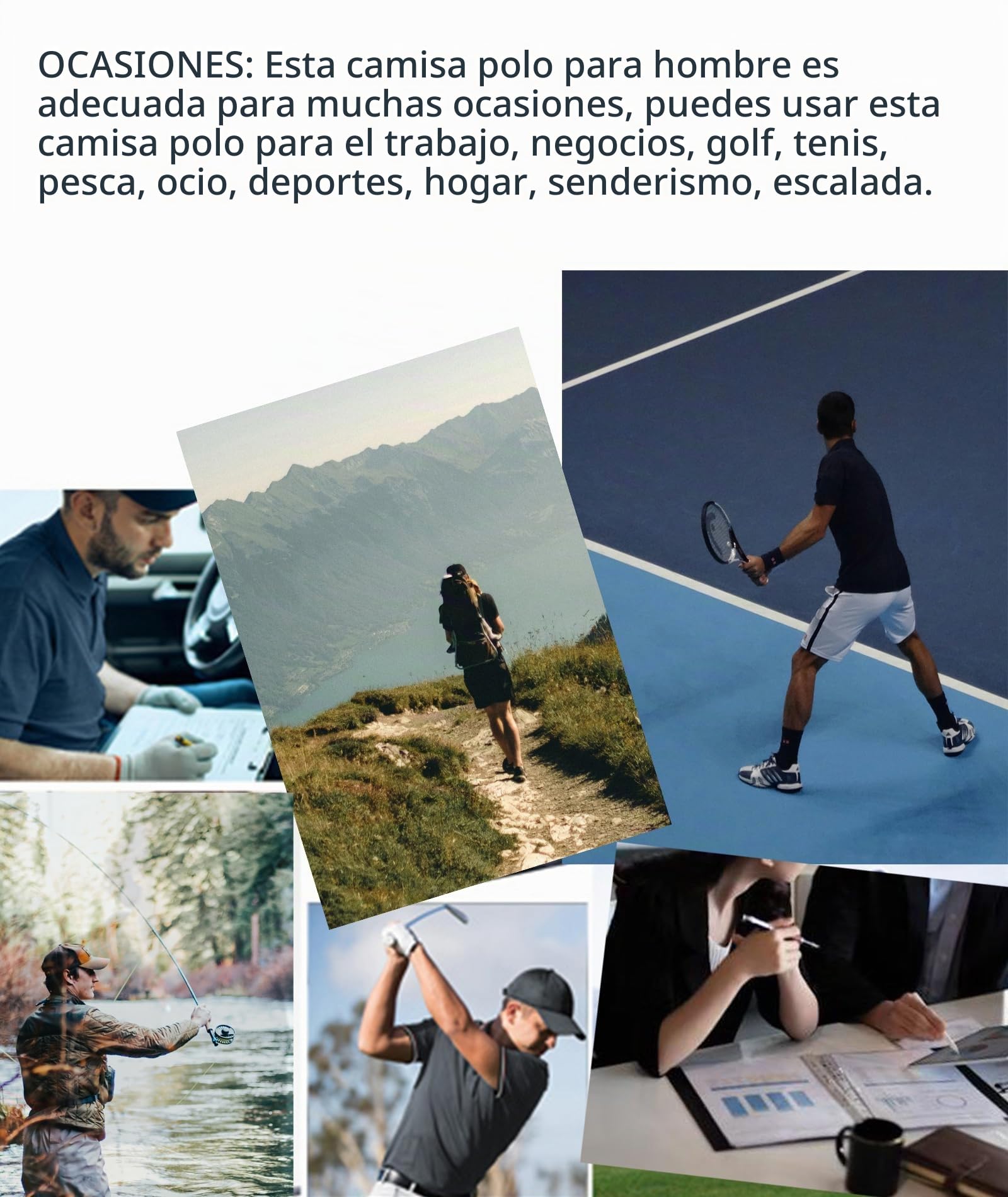 JACKETOWN Polo para Hombre Paquete de 3 Polo Manga Larga Camiseta de Golf Trabajo Transpirable Camiseta Informal con Bolsillo Primavera Otoño Tres Piezas T Shirt Senderismo