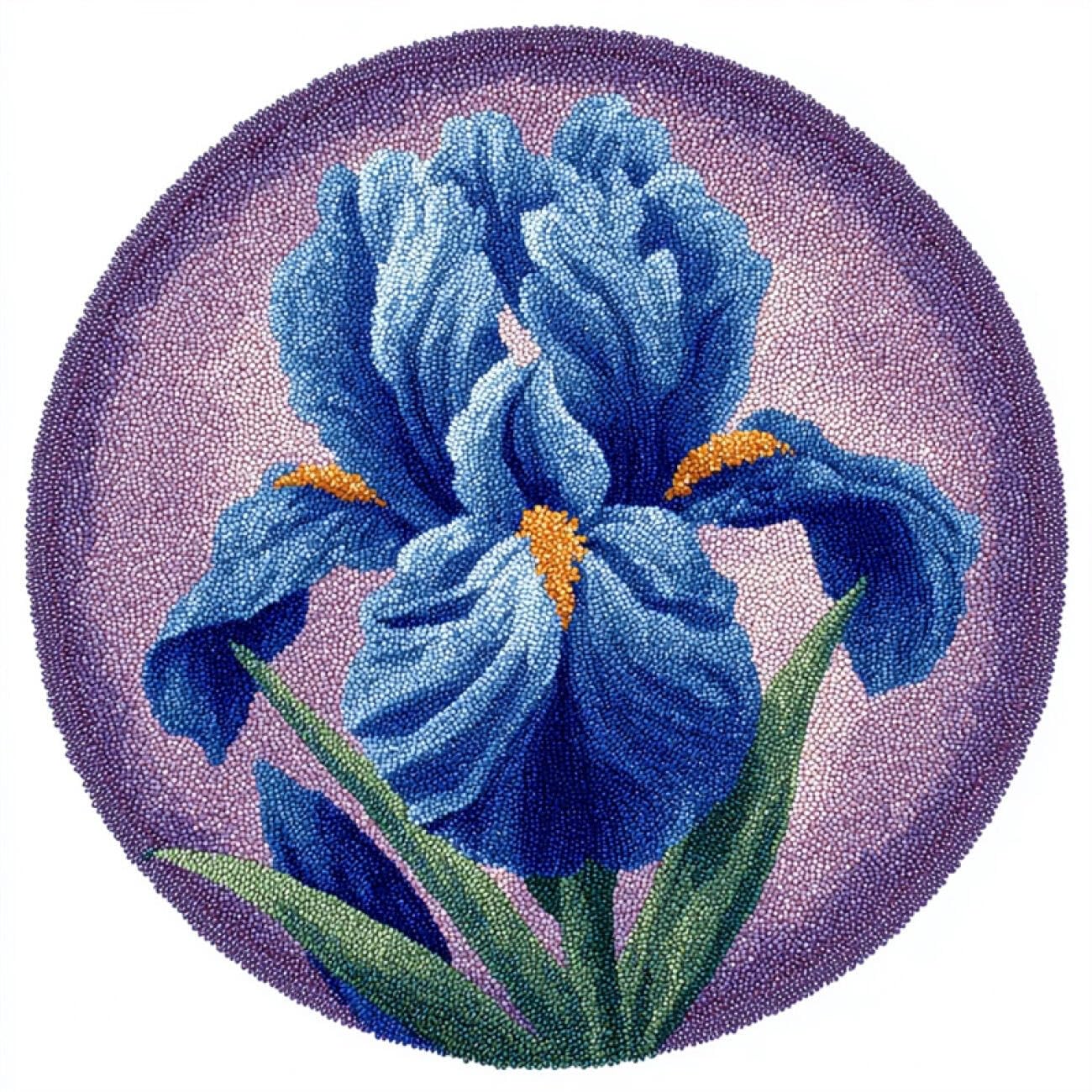 Kitquiver Rug Making Kit for Adults Blue Iris 50x50cm