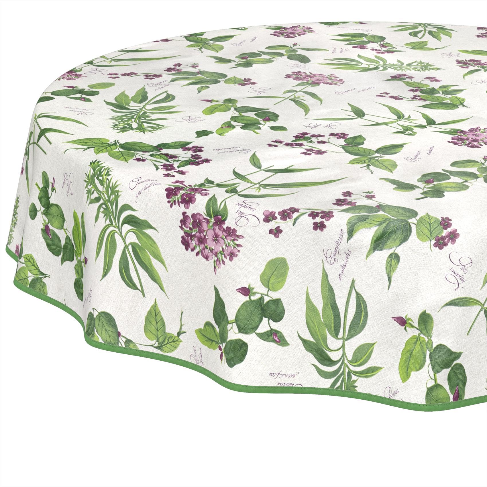 Nappe cirée ronde de jardin Lavanda pour vos repas en extérieur