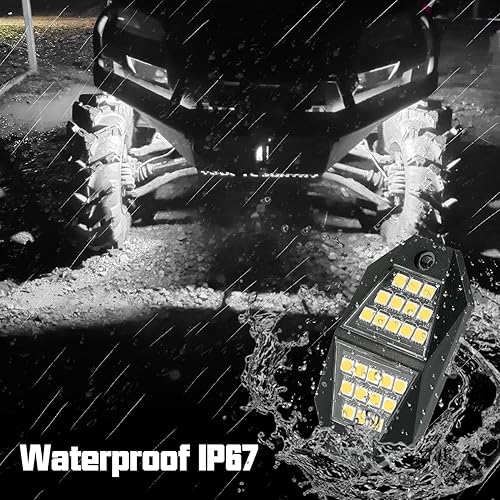 Miniatura 5 de Winunite 12 vainas de luces blancas de roca blanca pura de 210 grados de gran angular con cables de extensión de 13.1 ft, luces de guardabarros