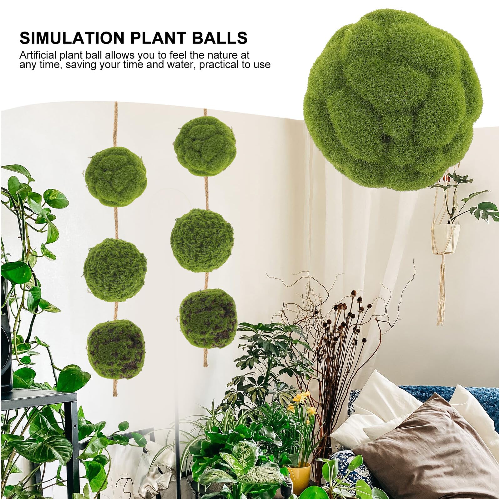 Toyvian Sfere di Muschio Artificiale 3 Pezzi da 10 Cm Palla Verde Decorativa in Fibra e Schiuma per Negozio di Fiori o Caffetteria Arredamento Naturale e Pratico