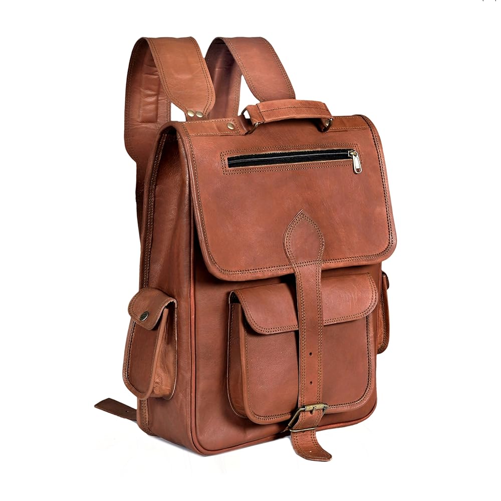 バッグ Vintage Style Leather 3Way Backpack Amazon.com: cuero Vintage Full Grain 21 Inch Leather Laptop