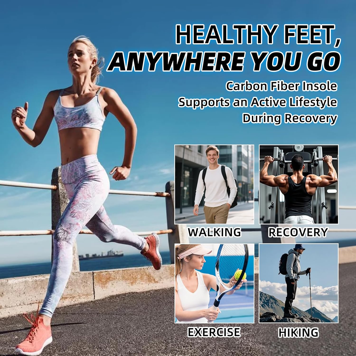 1 Pair Carbon Fiber Insole for Men & Women: 1.2mm Thick Rigid Shoe Insert Support Turf Toe, Foot Fractures, Hallux Rigidus & Limitus for Sports, Hiking, Trekking - Alternative to Post Op Shoe, 265mm - Image 7