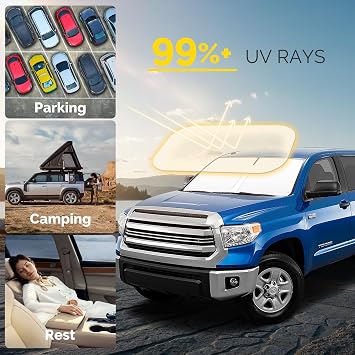 Car Windshield Sun Shade Compatible for Toyota Tundra Accessories 2007-2021