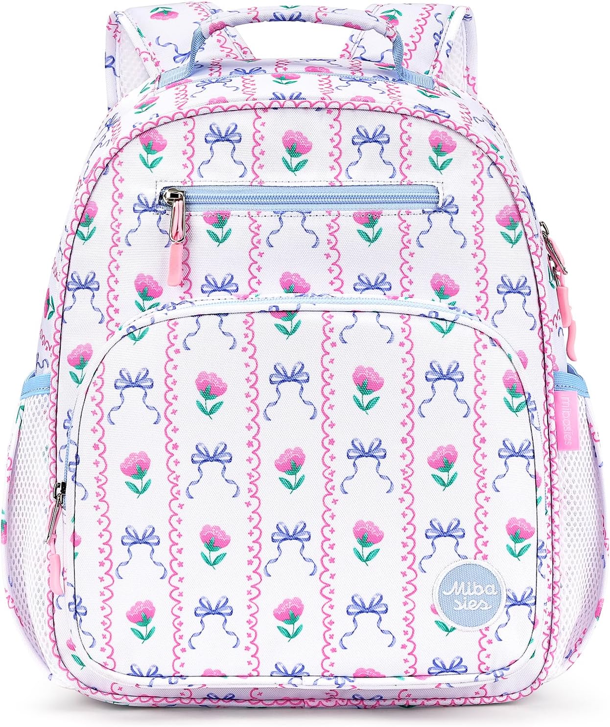 Kids Backpack for Girls: Girls Backpack 5-8 - Kindergarten Elementary School Bookbag for Girl - Bowknot Rose Sky Blue