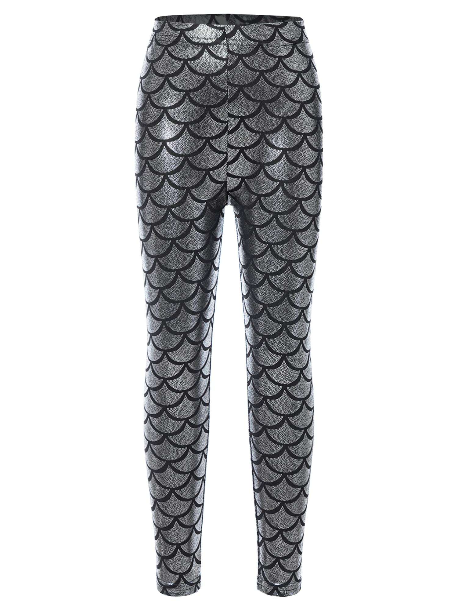 Pantalon Écailles Sirène Enfant Fille - Leggings Mermaid Brillants Pour Déguisement, Danse Ou Fête (2-12 Ans)