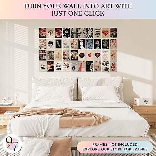 Miniatura 3 de 97 Decor Decoración para habitación de niña del centro  40 piezas de mini pósteres para estética de habitación, kit de collage de pared para niñas