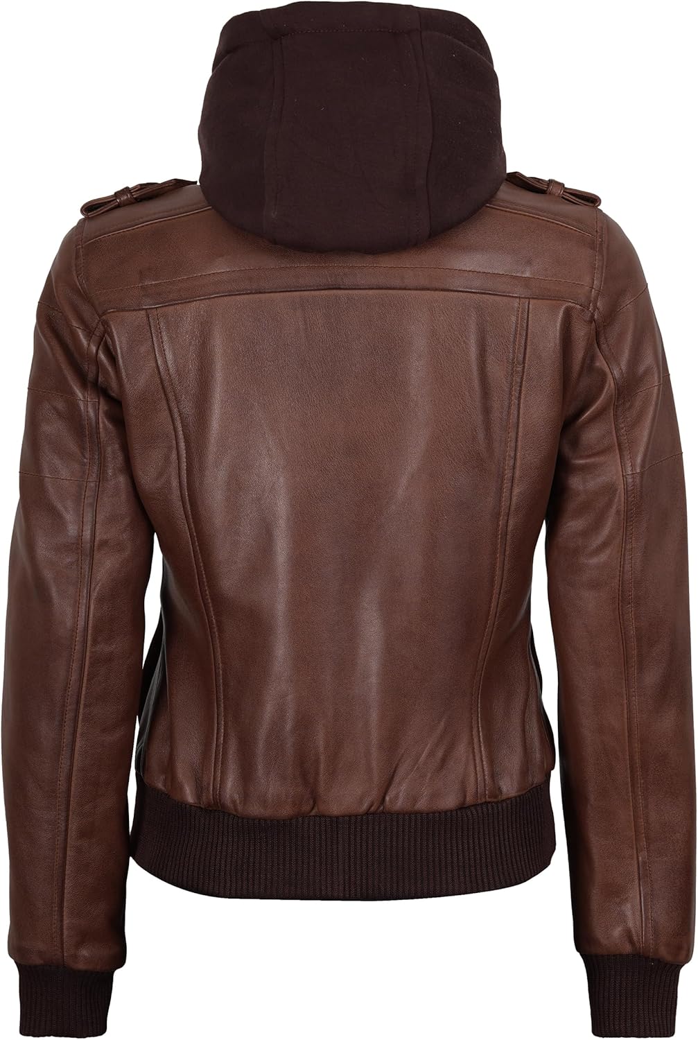 Decrum Detachable Hooded Leather Jacket Women - Real Lambskin Leather Bomber Jacket Women with Hood - Image 5