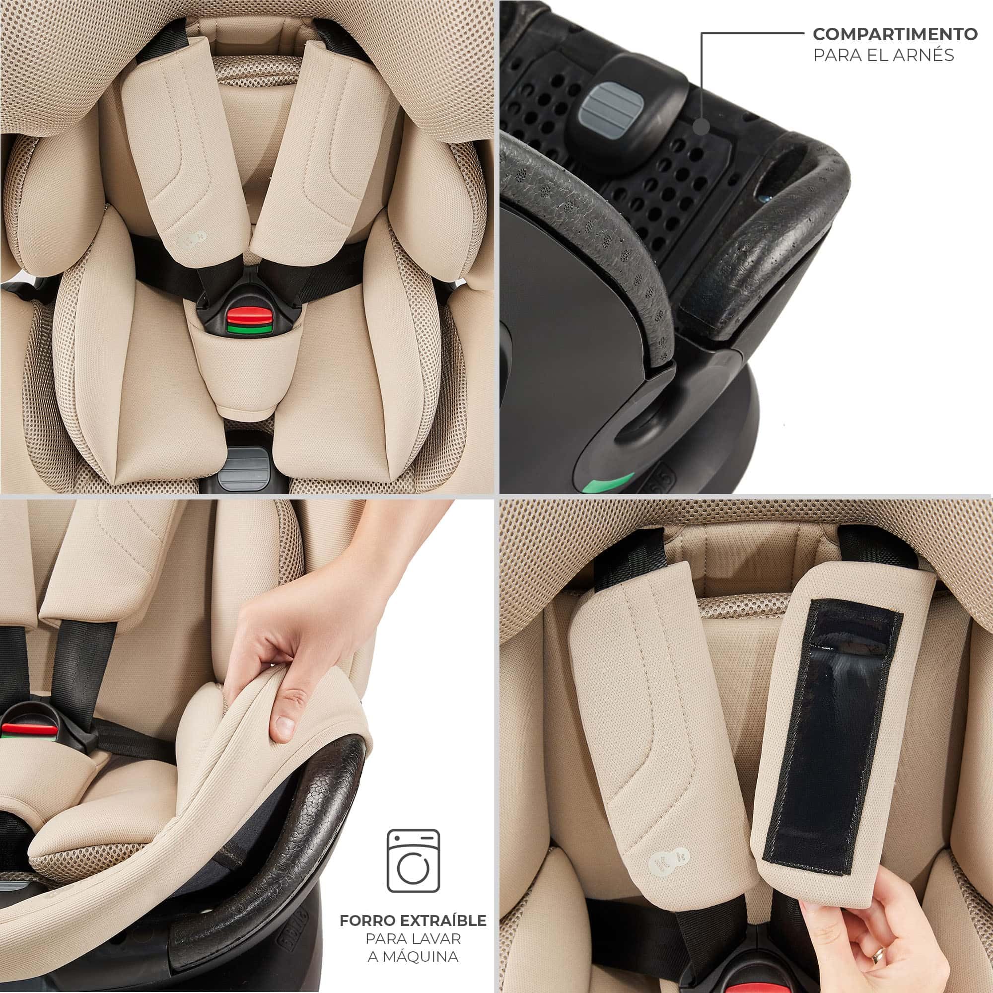 Kinderkraft XPEDITION 3 I-Size 40-150 cm, Silla coche bebé, para niños, Asiento giratorio 360º, Isofix base, Ajuste de la reclinación del respaldo, Protección lateral, Grupo 0+/1/2/3, 0-36 kg, Negro