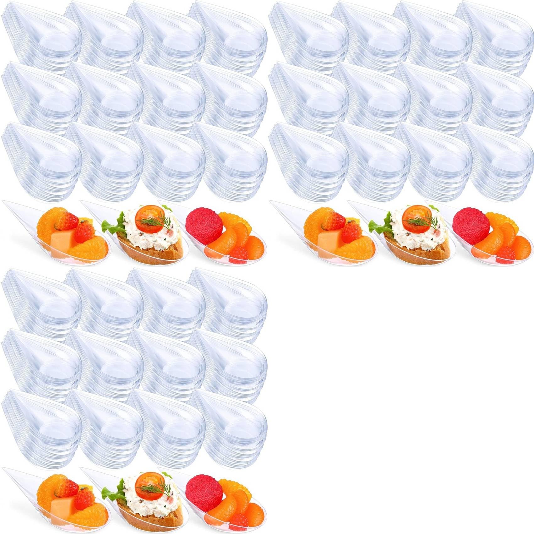 Vjsujehgy 300PCS Unbreakable Drop Appetizer Plates Tableware Reusable Plastic Tasting Cup Sauce Dish Ice Cream Cup Caviary A