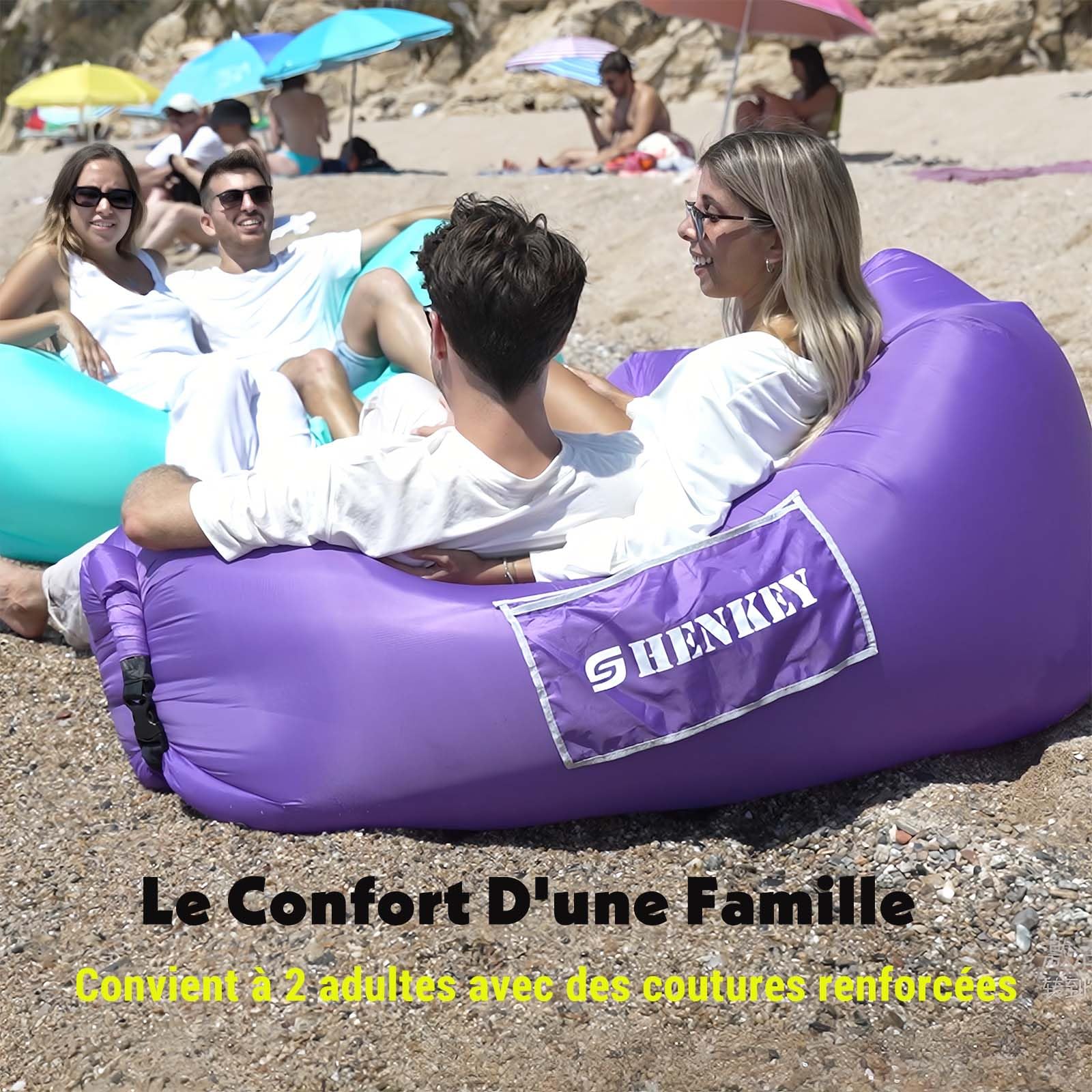 Hamac Gonflable,Sofa d'air Imperméable à L'eau Avec le Paquet portatif, Lit d'air de Sofa Gonflable de Fainéant Paresseux pour Cour, Lac, Plage, Camping, Pique-niques et Les festivals de Musique