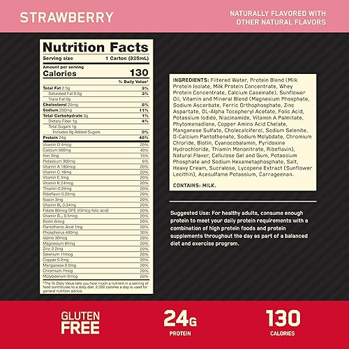 Vista 30 de Optimum Nutrition Gold Standard - Batido de proteínas de 0.99 onzas de proteína, listo para beber, sin gluten, vitamina C para apoyo inmunológico