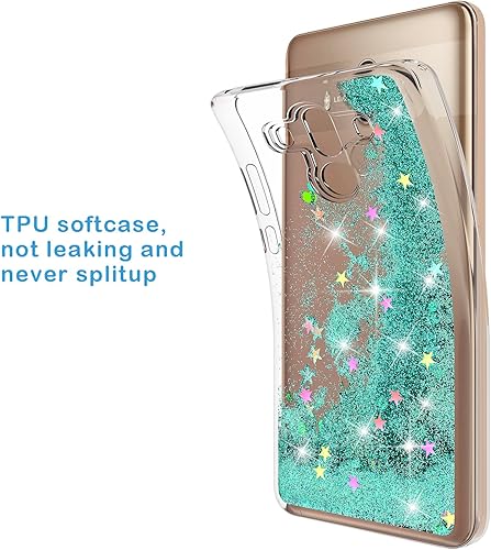 Miniatura 3 de Rosebono - Funda para Huawei Mate 10 Pro con protector de pantalla de vidrio templado, Rosebono Quicksand Glitter Bling Liquid Shiny Luxury Clear