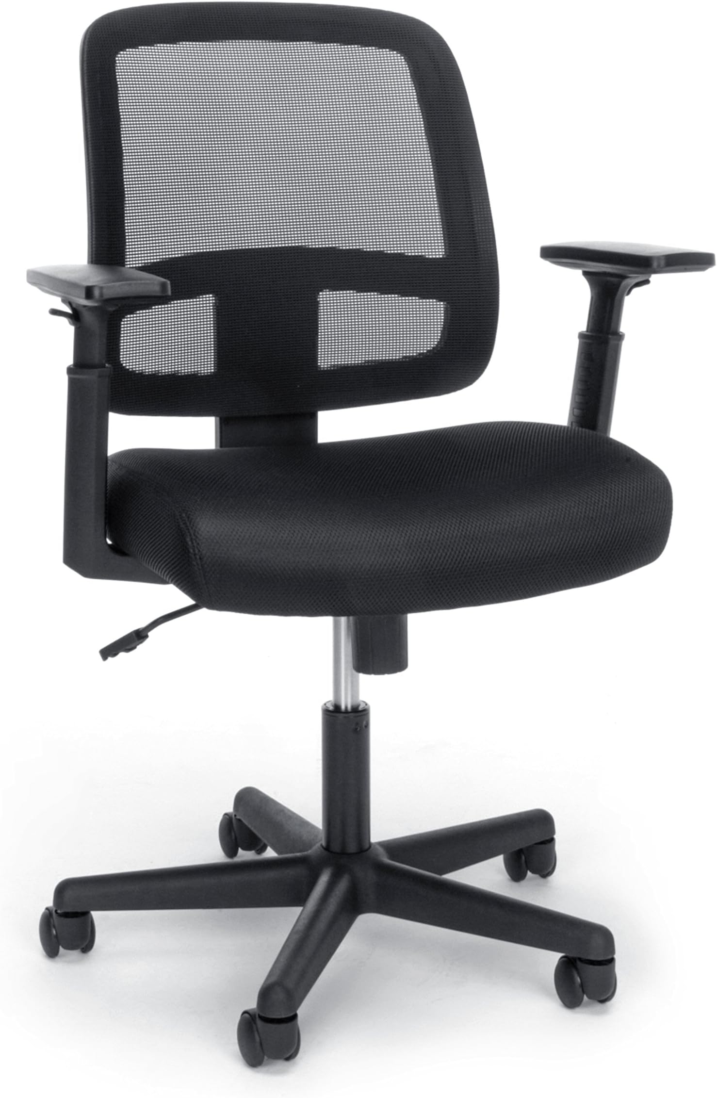 OFM Essentials Collection Mesh Back Chair with Adjustable Arms, in Black