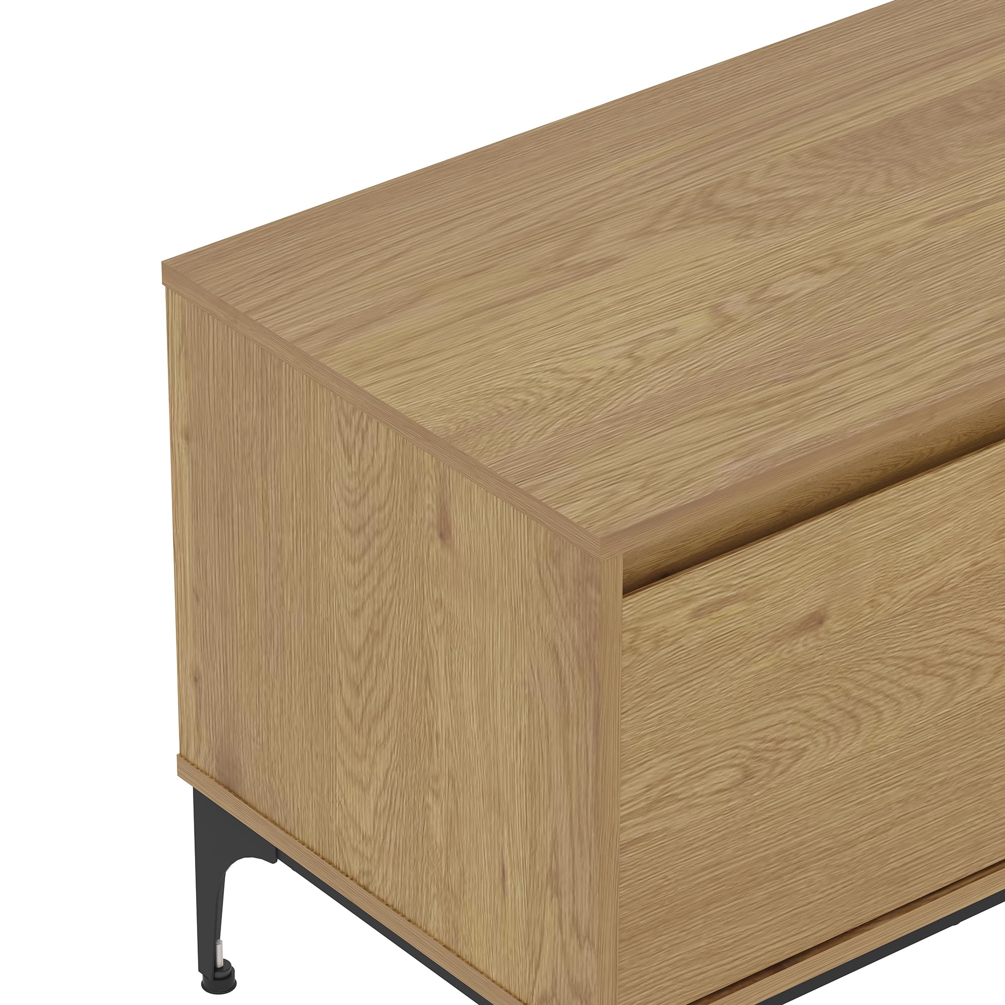 [en.casa] Mobile Porta TV a Vani Chiusi con Ante e Scomparti Aperti Tavolo Basso Stand Multimediale con Fori Passacavi 140 x 40 x 50 cm per Soggiorno Salotto - Effetto Rovere Scuro