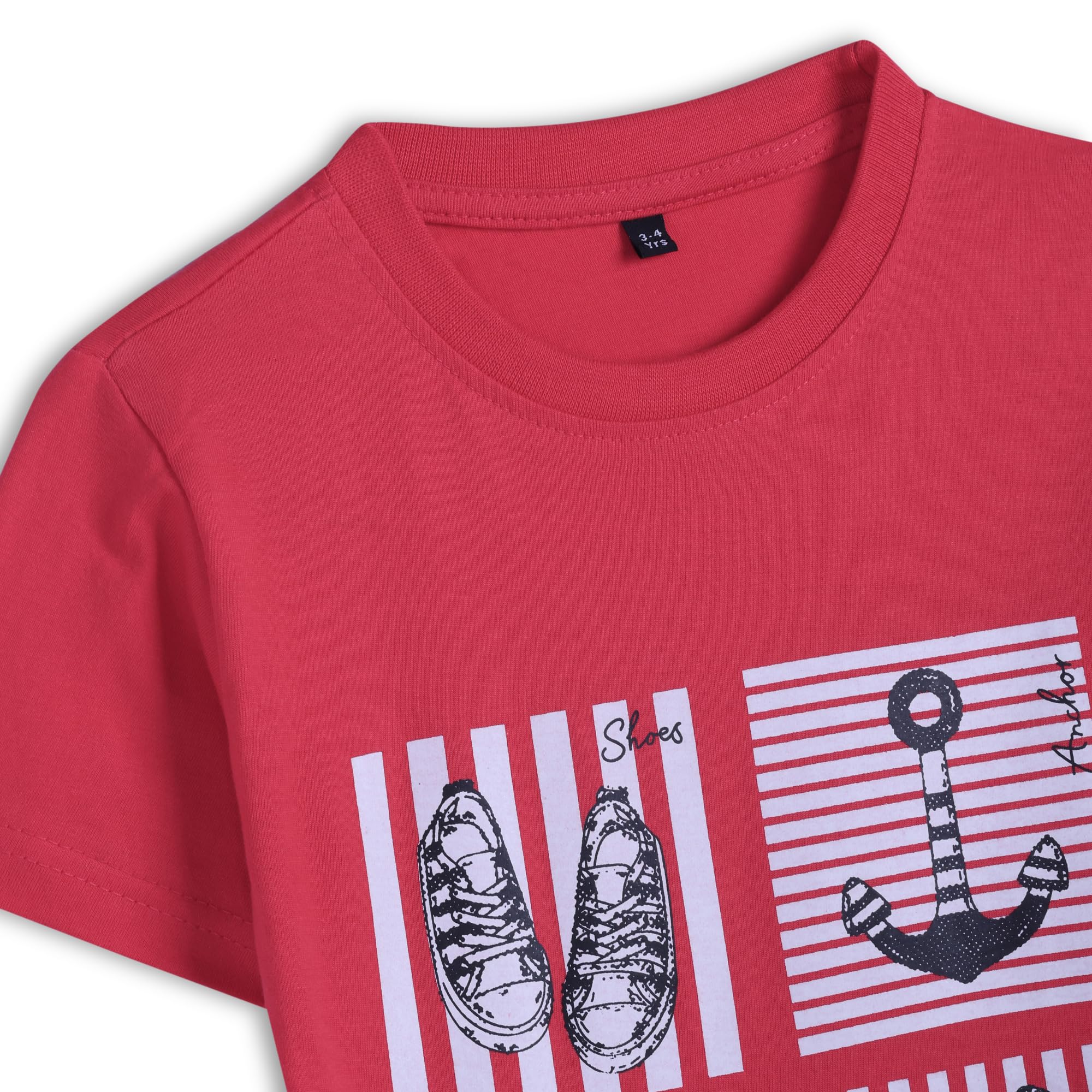 T2F T-Shirt für Jungen, Baumwolle, bedruckt, normale Passform, 5 Stück