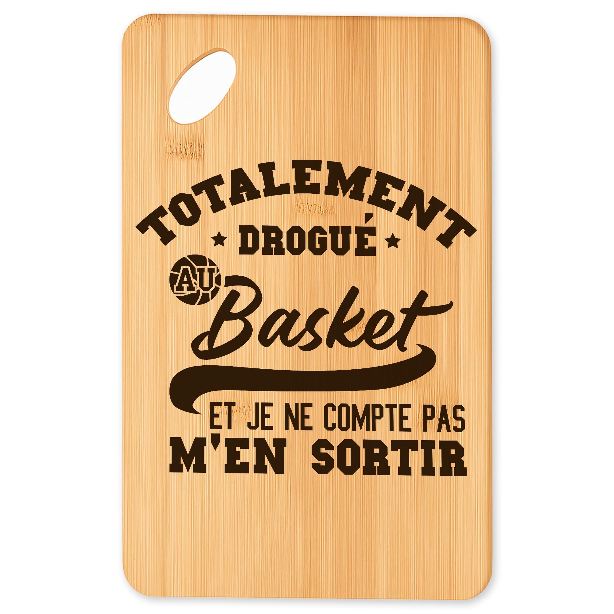 Planche à découper basketball 3 en bambou résistant pour apéritif et barbecue