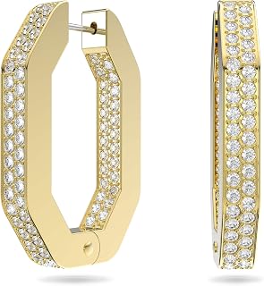 Swarovski Dextera Hoop Earrings with White Swarovski Crystals in Pavé on Rose Gold-Tone Plated Setting, Part of the Swarovski Dextera Collection